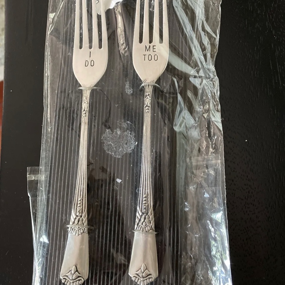 Mud Pie Bride and Groom Wedding Cake Forks